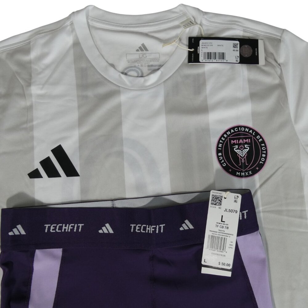 Adidas Women’s 2-Piece Jersey XL & Tights L Aurora Plum/Powder Pink - Picture 13 of 13